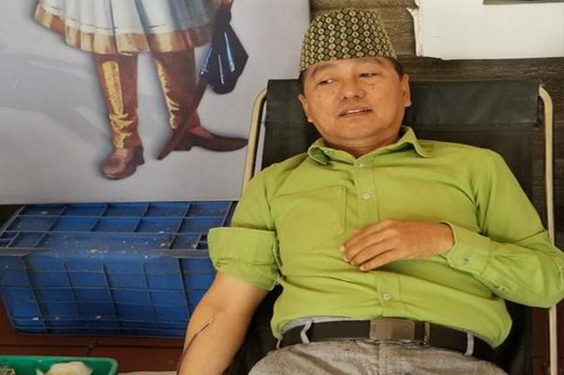 राप्रपा अध्यक्ष लिङ्देनले गरे ८४औँ पटक रक्तदान