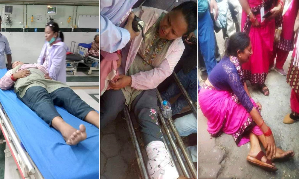 प्रहरीको कुटाइबाट ८ राहत शिक्षक घाइते
