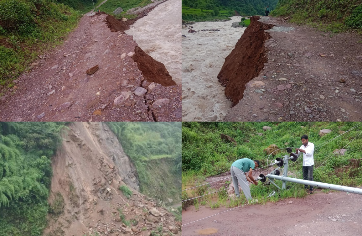 बुर्तिबाङ-ढोरपाटन सडक फेरि अवरुद्ध, ढोरपाटन गएका पर्यटक अलपत्र