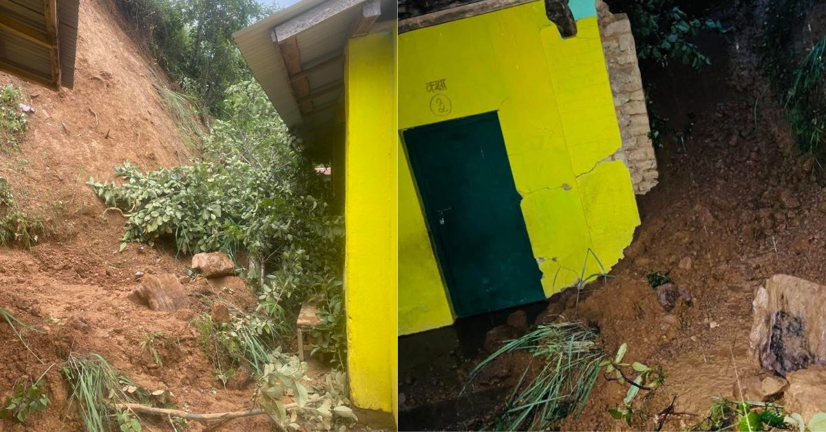 पहिरोले बडिगाडमा विद्यालय भवन भत्किँदा पठनपाठन प्रभावित