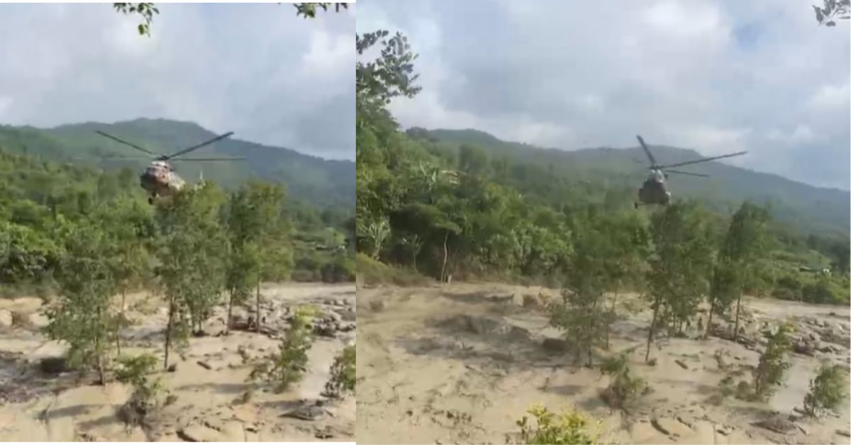 त्रिशूली नदीको बीचमा फसेका दुईजनाको सेनाको हेलिकप्टरबाट उद्धार