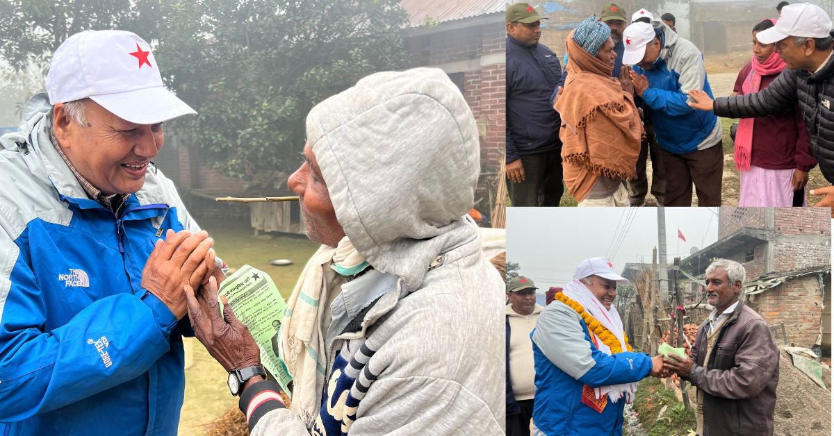 नवलपरासी पश्चिम–२ : नेकपाको फरक चुनाव प्रचार शैली, बिहानै मर्निङवाकमा भोट माग्दै