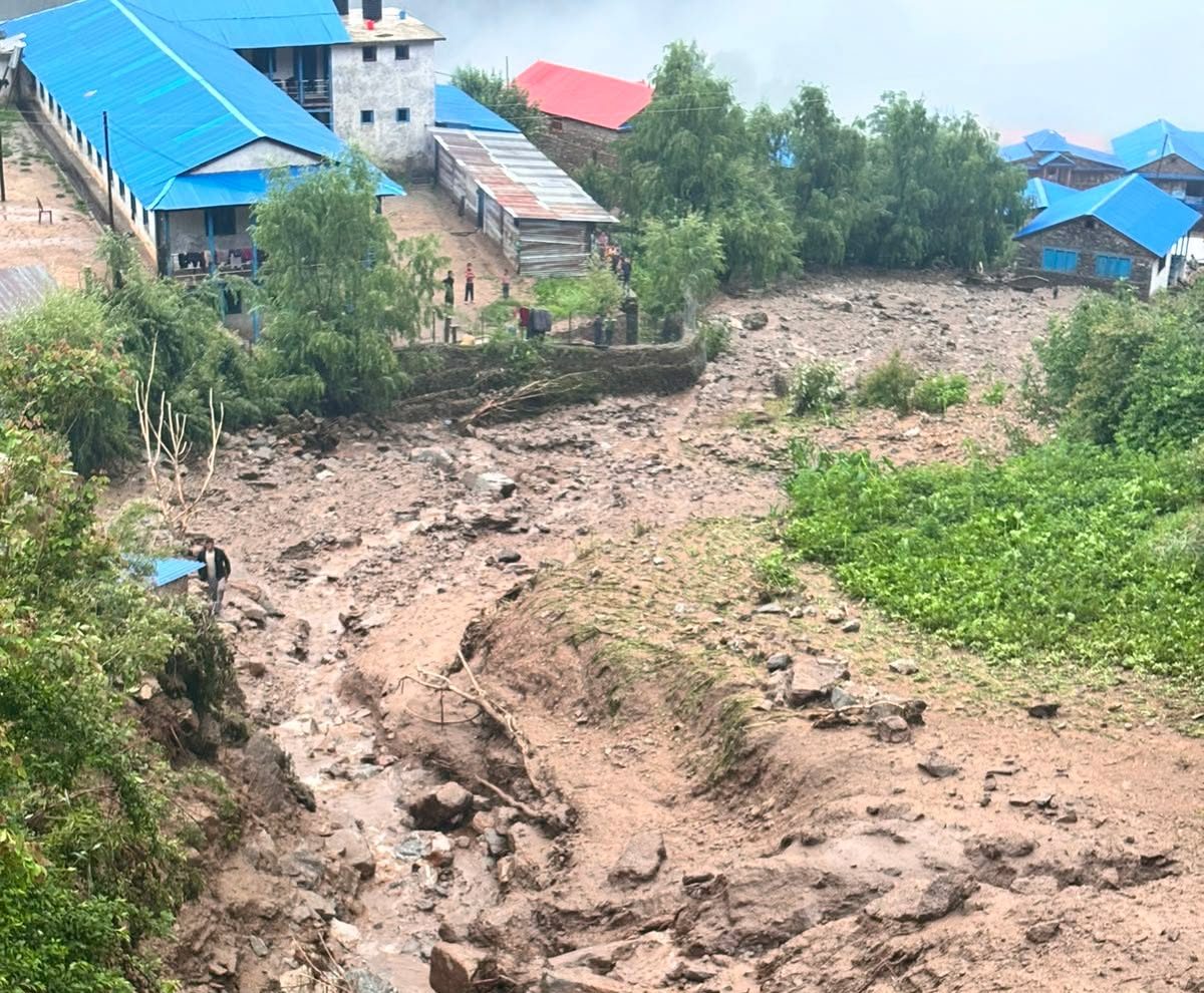 डोल्पाको गैरीगाउँ बस्तीमा बाढी, एक जनाको मृत्यु, ६ जना घाइते