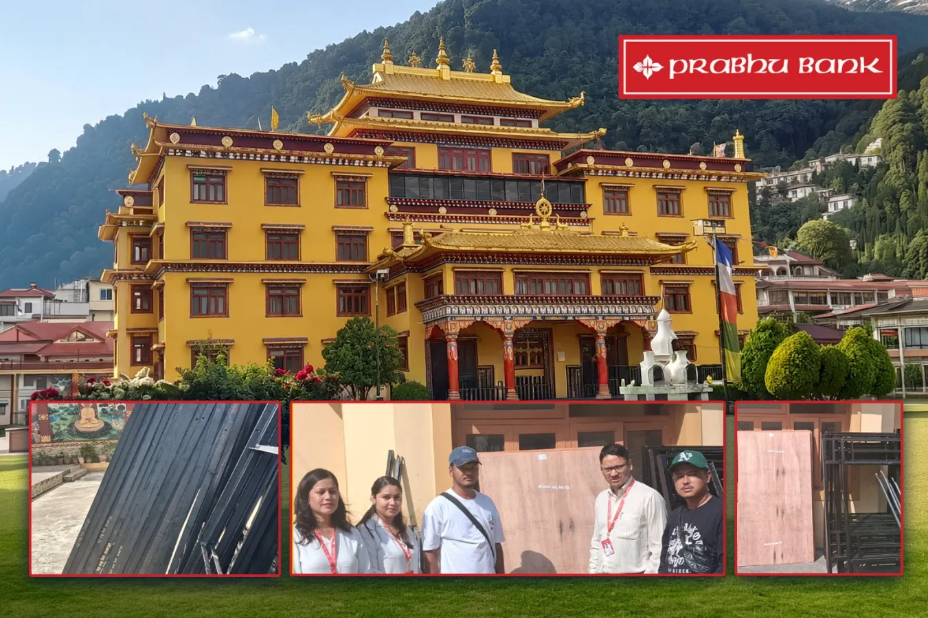 प्रभु बैंकद्वारा बाढी प्रभावितको आश्रयस्थल ‘पहेंलो गुम्बा’ लाई बंक बेड हस्तान्तरण