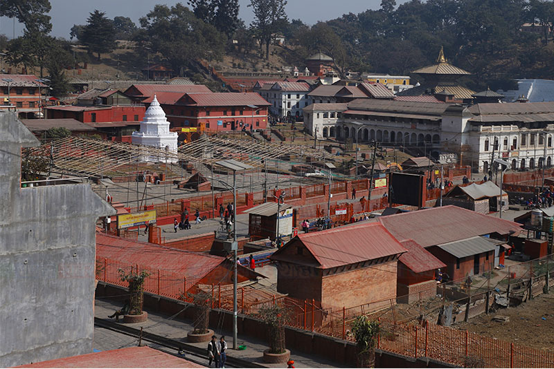 महाशिवरात्रीको तयारी : पशुपति क्षेत्रमा रंगरोगन सुरु